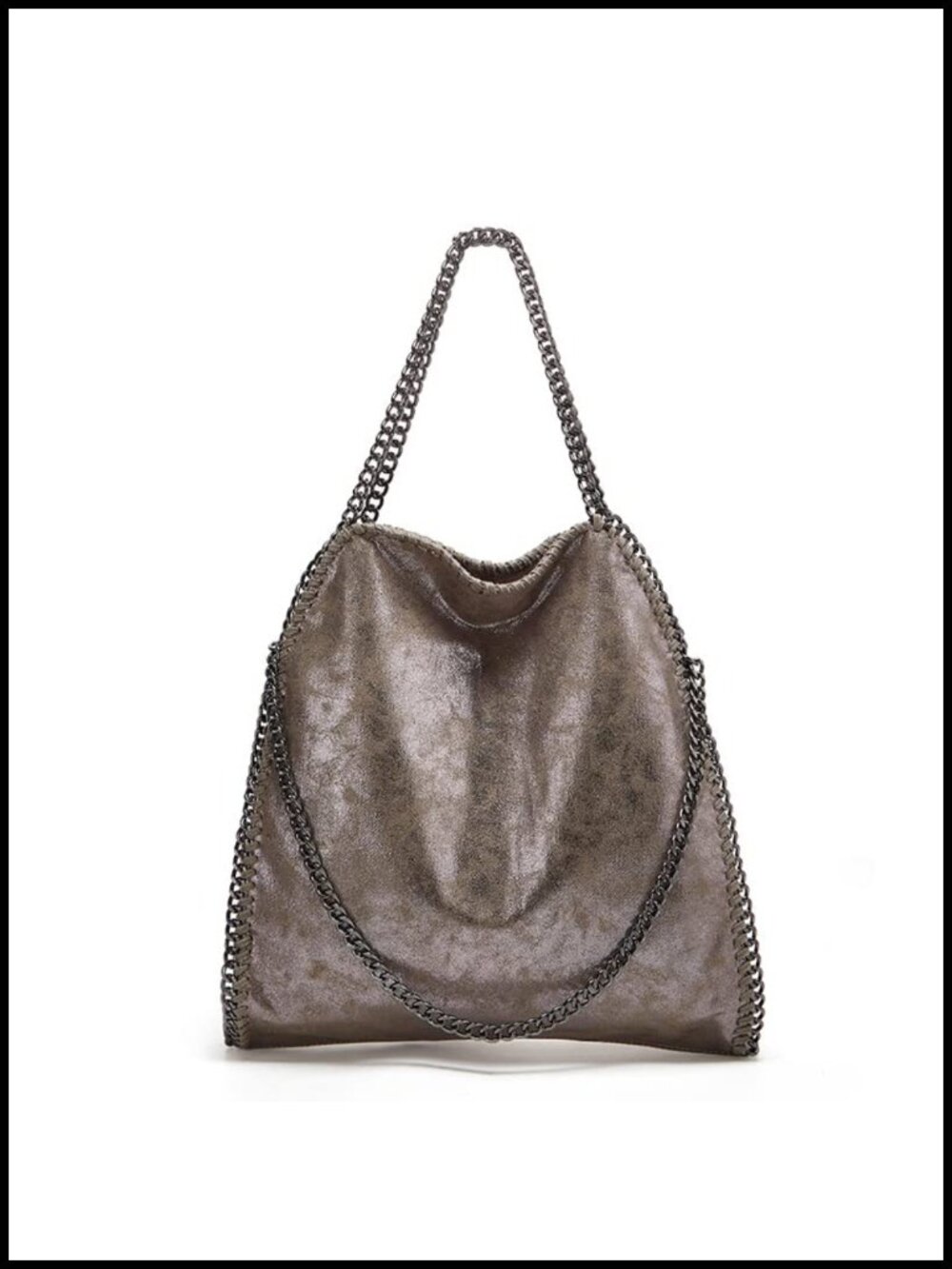 Women's Faux Leather Crossbody Shoulder Bag Hobo Handbag with Chain